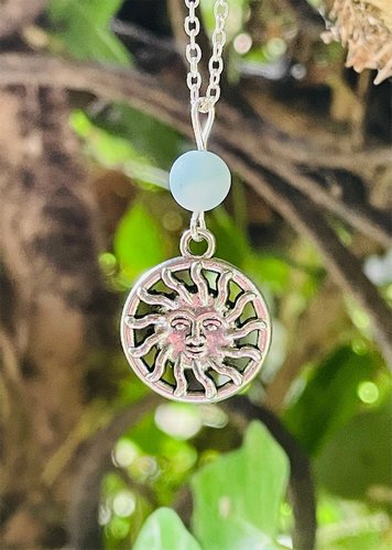 Sun &amp; Amazonite Pendant Necklace