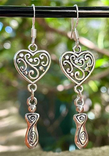 Heart &amp; Goddess Earrings