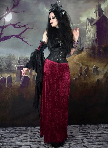 Long Lace Trim Skirt