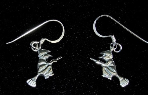 Silver Small Witch Earrings - SALE
