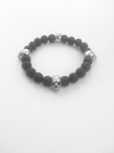My Beautiful Gothic Lava Rock 'n' Skull Aromatherapy Bracelet