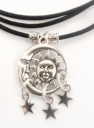 My Beautiful Gothic Sun, Moon & Stars wrap-around Choker