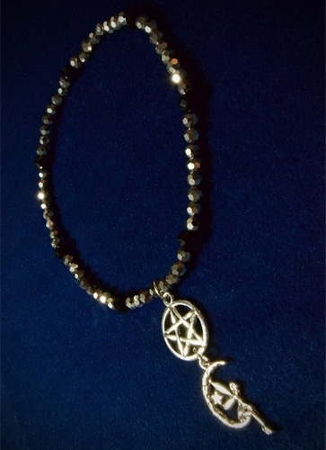 Pentagram and Moon Faery Stretch Anklet