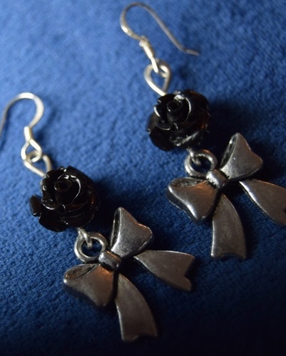 Rose and Bow Earrings