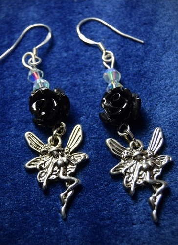 Rose and Faery Earrings