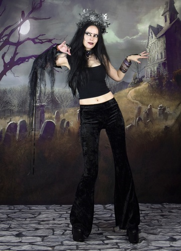Velvet Bootcut Trousers